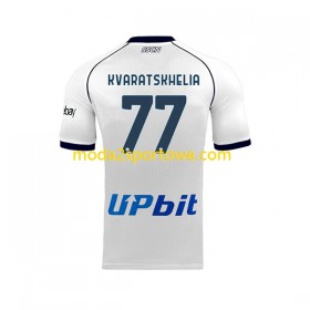 Koszulka SSC NAPOLI Khvicha Kvaratskhelia 77 Wyjazdowe Stroje Piłkarskie 2023/24 Krótki Rękaw